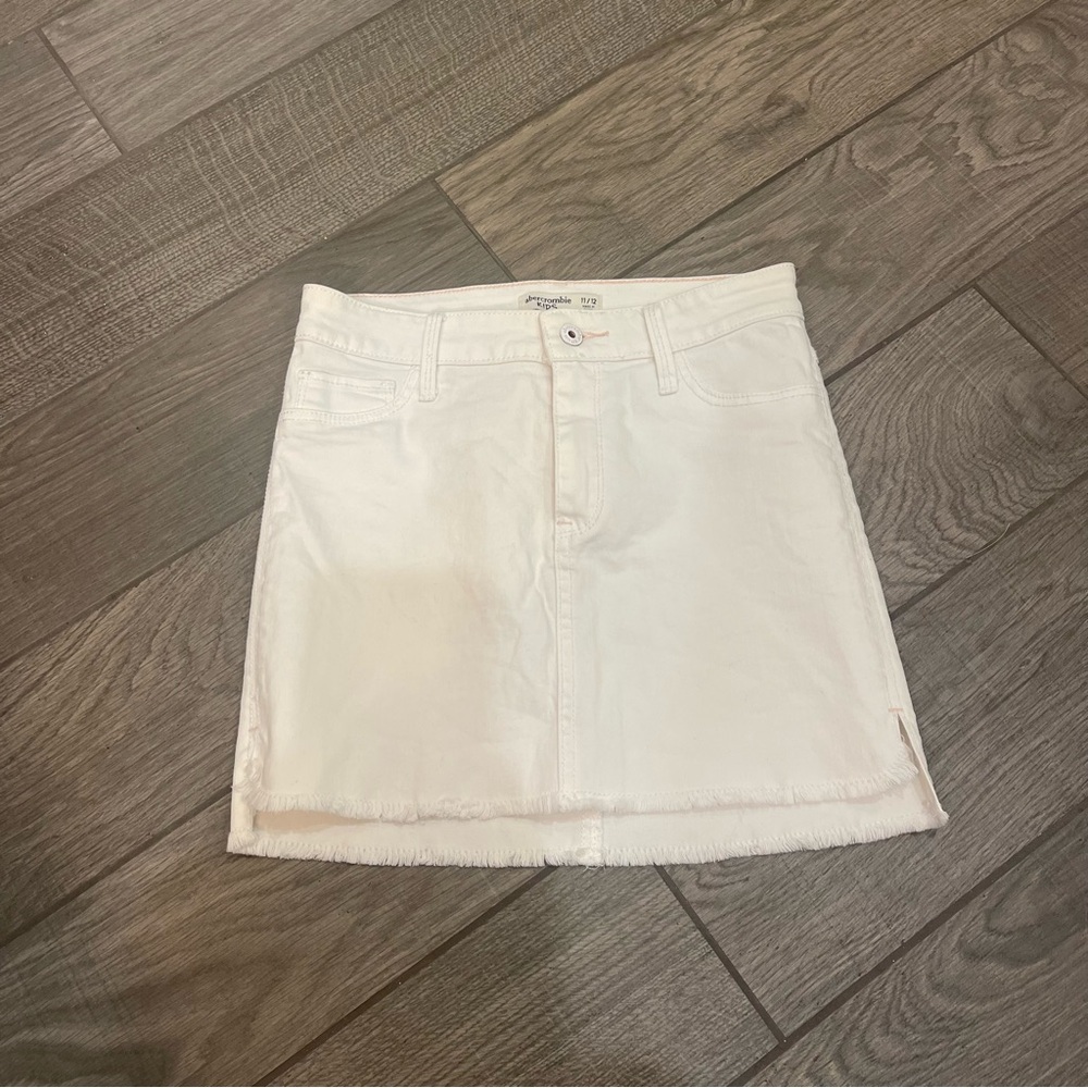 Abercrombie Kids Denim Mini Skirt White